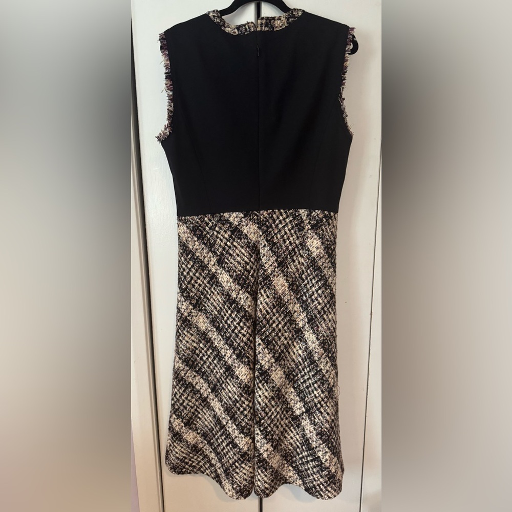 Tory Burch Black and White Plaid Sleeveless A-Line Dress - Picture 5 of 5
